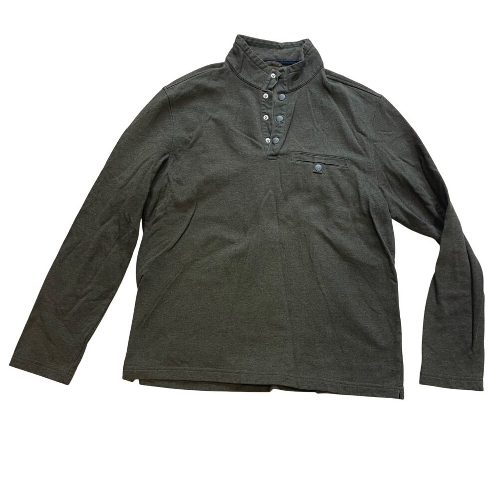 UNTUCKit Parkson Quarter Snap Pullover Sweatshirt Men's Size Large Green‎ Cotton